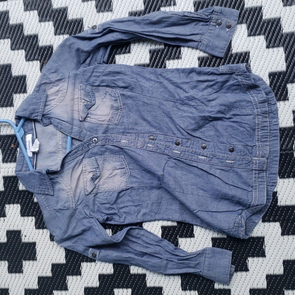 Blue jean button down shirt